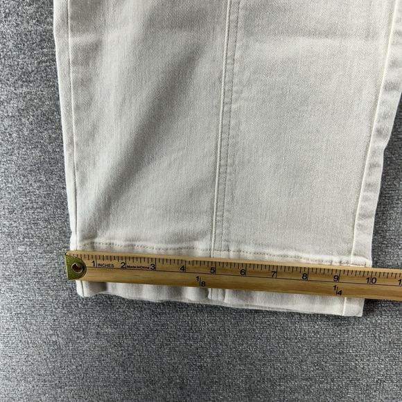 Talbots Classic Jeans Trouser Women Size 14 P Wide Leg Ivory Casual - Picture 9 of 10